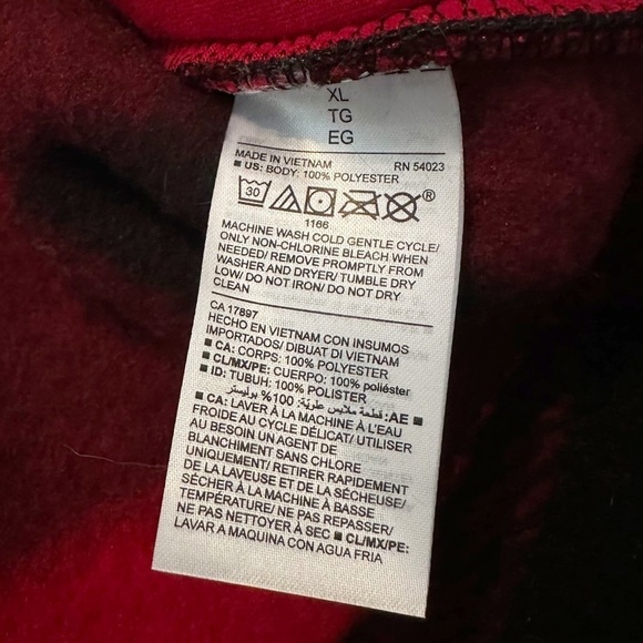 Old Navy Sherpa Buffalo Plaid Red Black 1/4 Zip Pullover NWT - XL - Picture 7 of 12
